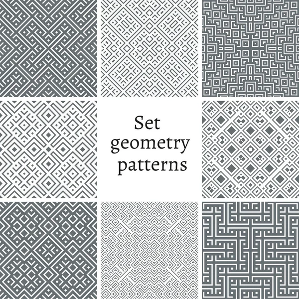 Set of ornamental patterns for backgrounds and textures — Stock Vector