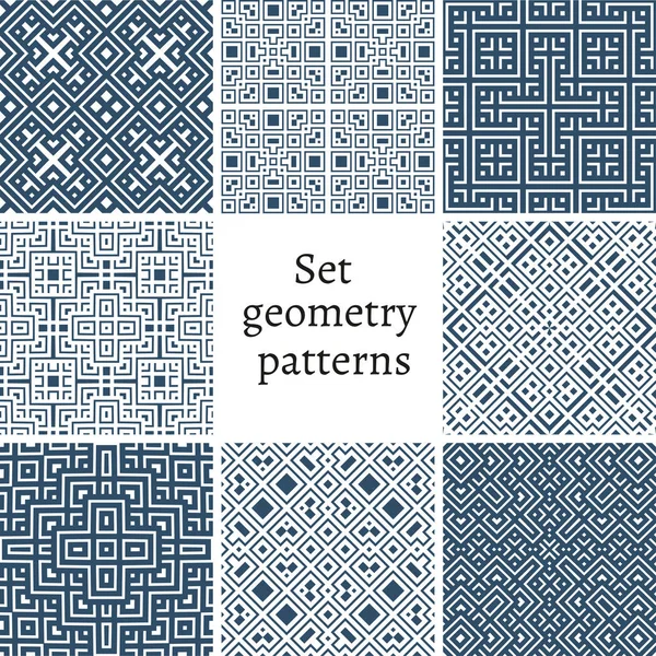 Conjunto de padrões ornamentais para fundos e texturas — Vetor de Stock