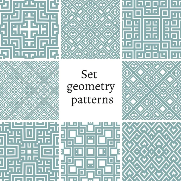 Conjunto de patrones ornamentales para fondos y texturas — Vector de stock