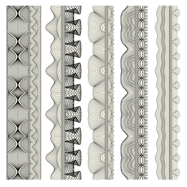 Conjunto de vectores de fronteras sin costuras ornamentales para decoración étnica — Archivo Imágenes Vectoriales