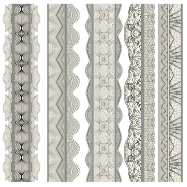 Kapaklar, sertifikalar ya da diplomalar için bir takım süslü sınırlar. Arabesk biçiminde kusursuz sınırlar, bölücüler ve çerçeveler, eski usul. 