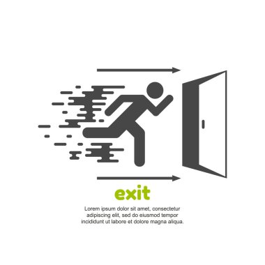 Acil çıkış işaretlerini tehlike durumunda çıkış yönünü gösteren