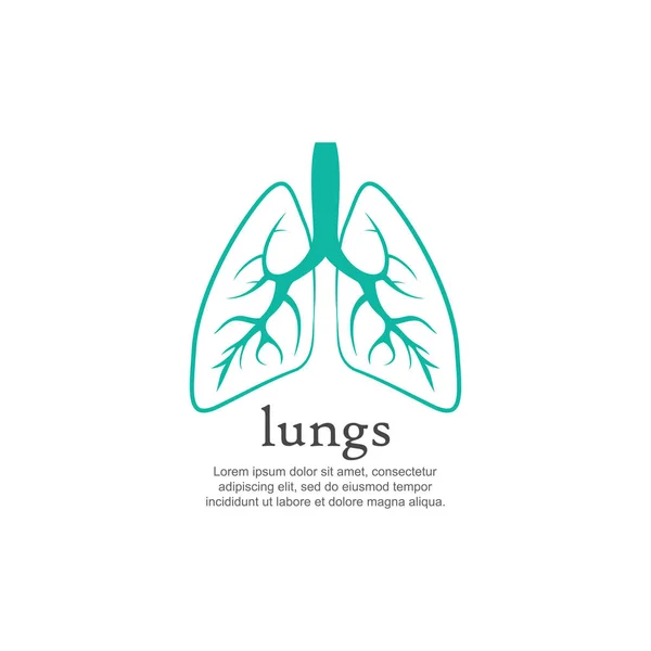 Menselijke longen logo vector ontwerpsjabloon — Stockvector