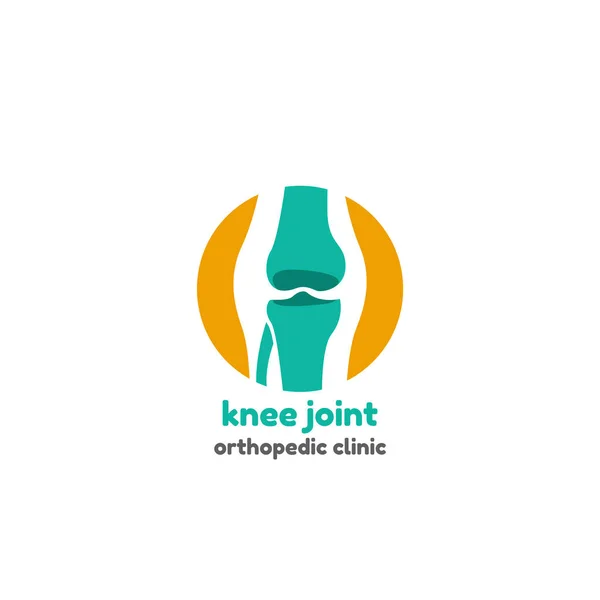 Símbolo redondo dos ossos das articulações do joelho — Vetor de Stock