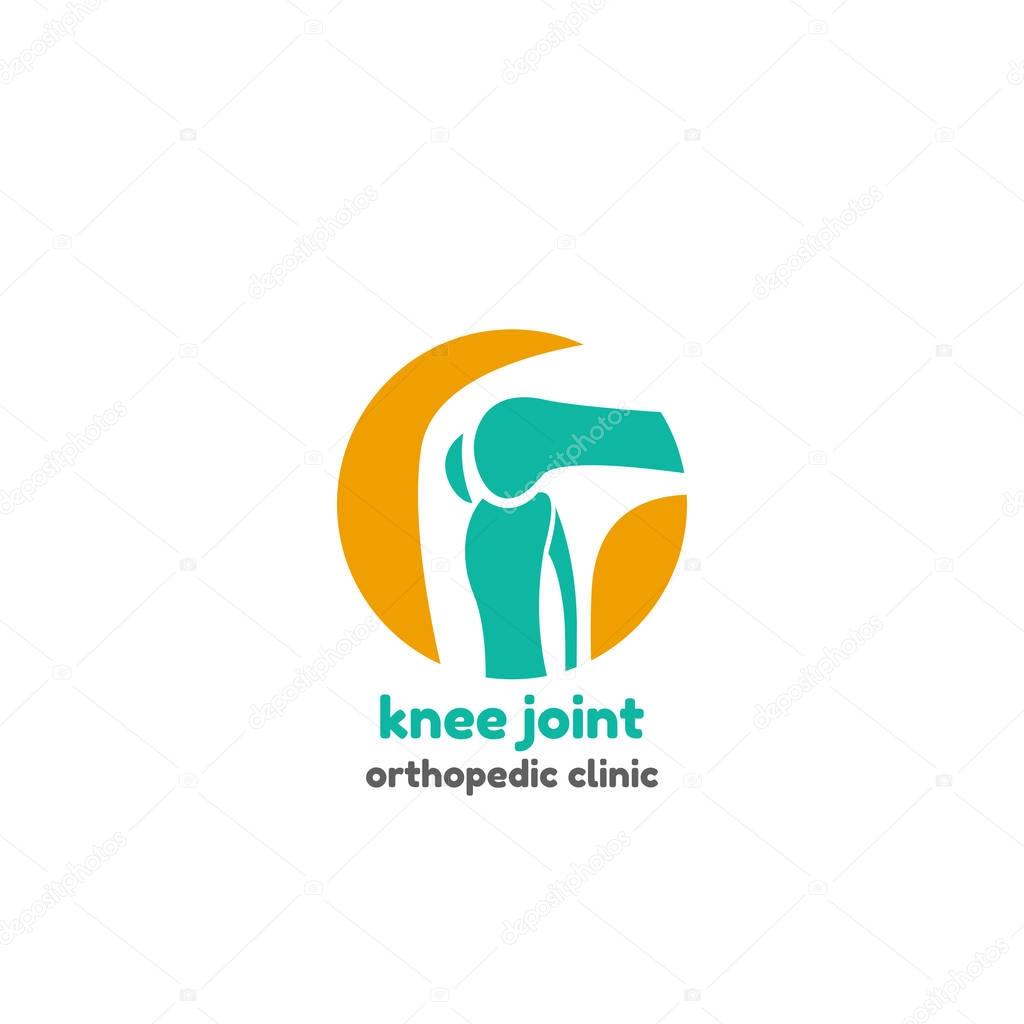 Round symbol of knee joint bones for orthopedic purposes