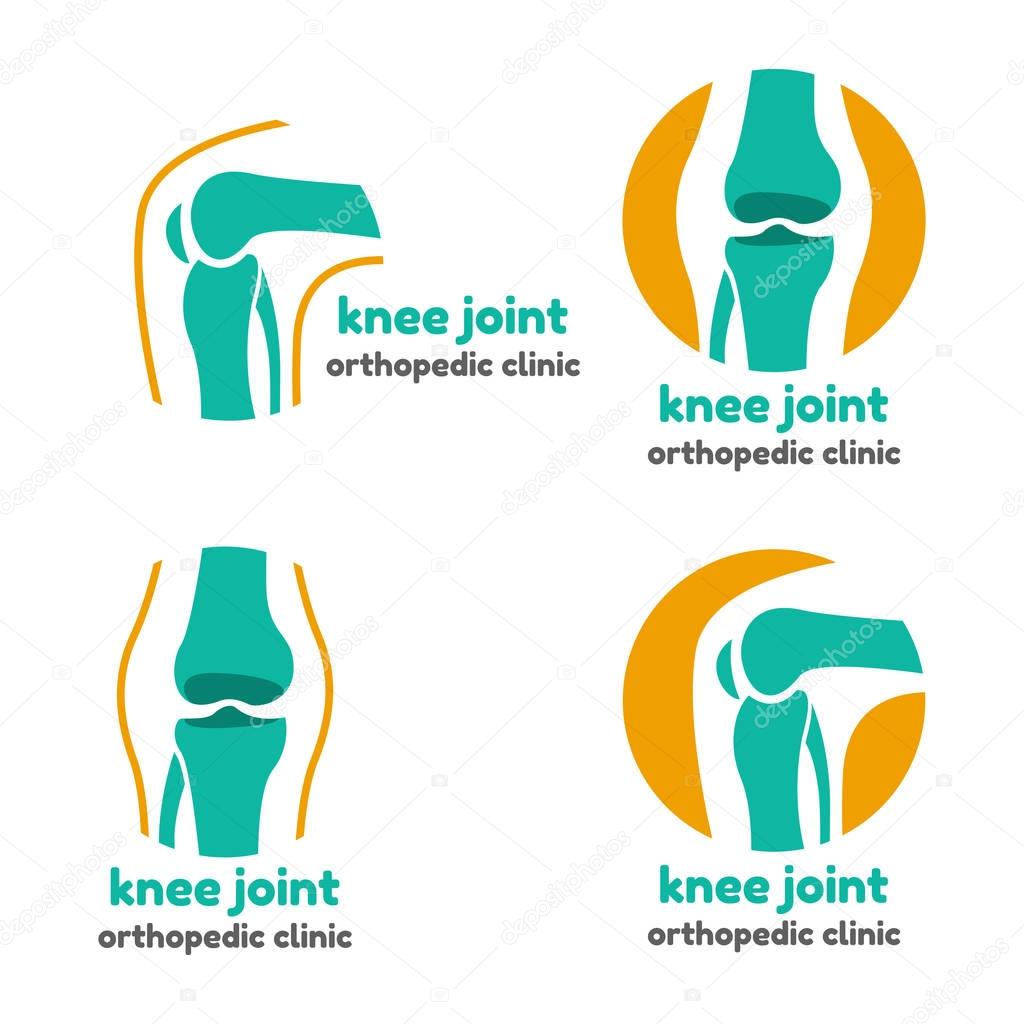 Round symbol of knee joint bones for orthopedic purposes