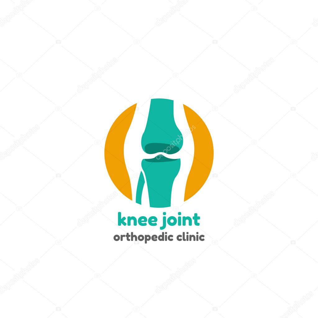 Round symbol of knee joint bones for orthopedic purposes
