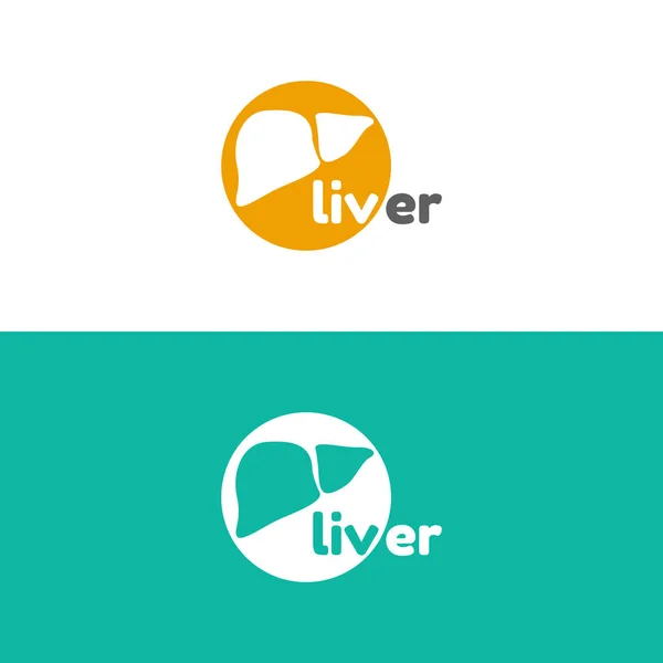 Sjabloon logo voor de lever. Hepatologie kliniek. — Stockvector