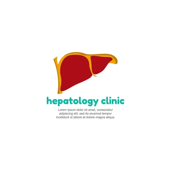 Logo templat untuk hati. Klinik Hepatologi . - Stok Vektor