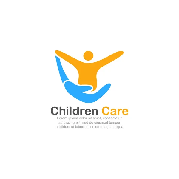 Modèle de logo pour la garde d'enfants . — Image vectorielle
