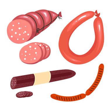 Taze çizgi film sosis kümesi.