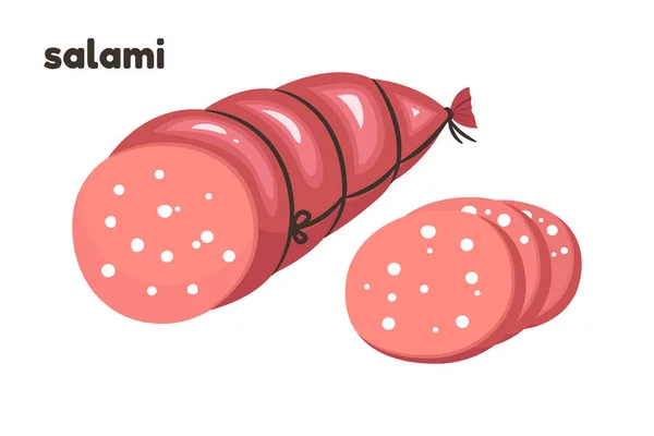 Vektorillustration der Cartoon-Salami. — Stockvektor