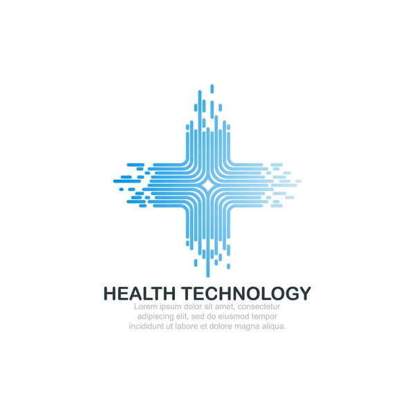 Modelo de logotipo de tecnologia de saúde . — Vetor de Stock