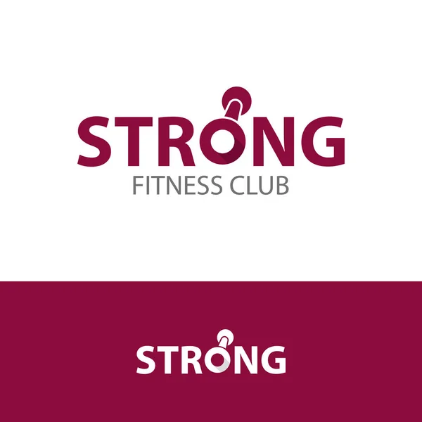 Fitness club concetto logo forte . — Vettoriale Stock