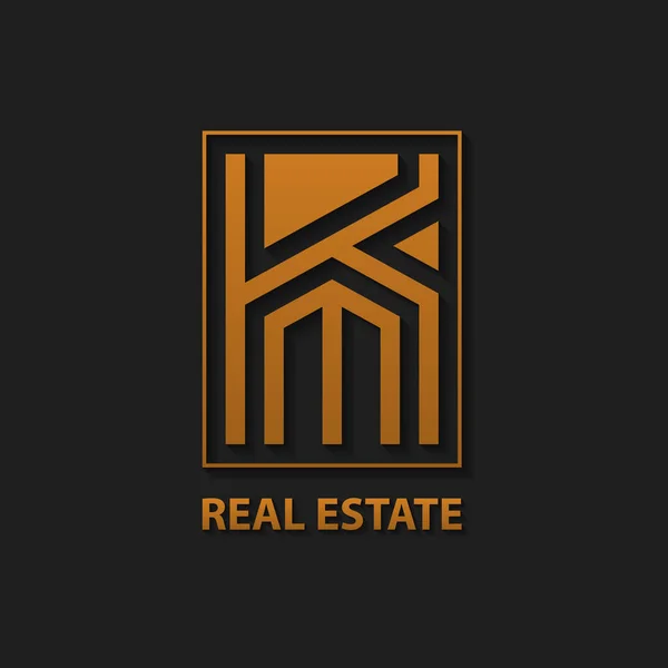 Letter K Real Estate logo design template. — Stock Vector