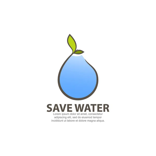 Logo concept for save water. — Stock Vector