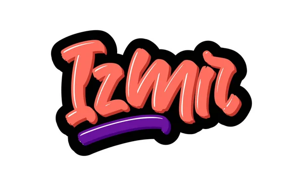 Izmir, Turkey city logo text. Vector illustration of hand drawn lettering on white background. — 스톡 벡터