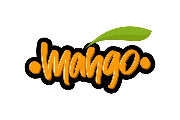 Mango handritade moderna borste bokstäver text. Vektor illustration logotyp för tryck och reklam. — Stock vektor