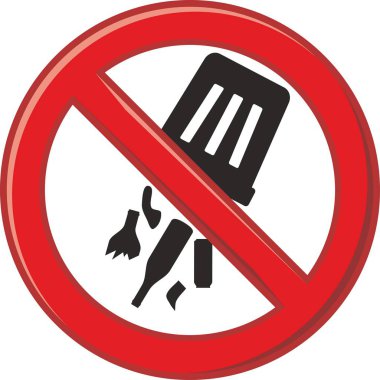 Prohibits waste dump clipart