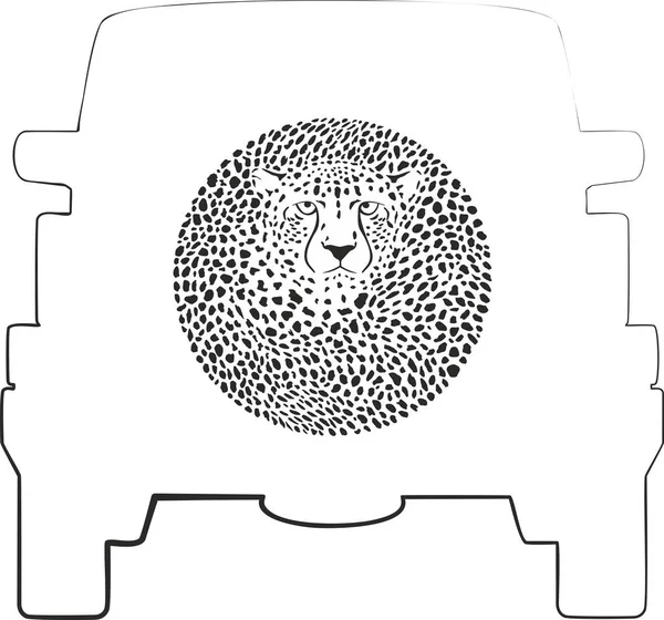 Radabdeckung - Geparden — Stockvektor