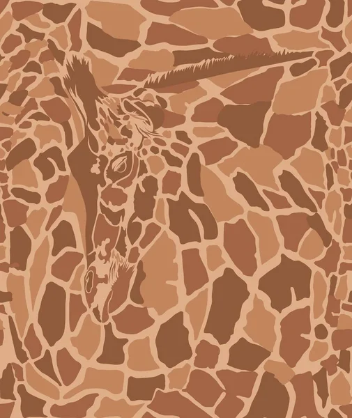 Senza Soluzione Continuità Vettore Illustrazione Arte Sfondo Modello Con Giraffa — Vettoriale Stock
