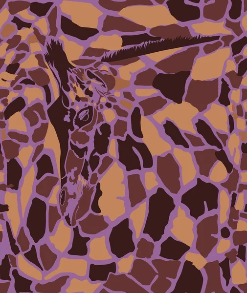 Background Giraffe Shades Brown Purple — стоковий вектор