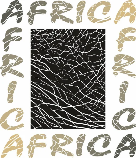 Texte Dessin Vectoriel Afrique Fond Avec Éléphant Texture — Image vectorielle