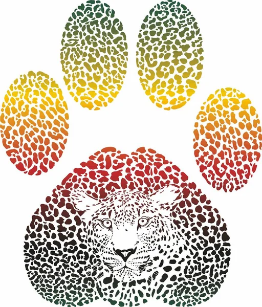Vektorová Ilustrace Leopardí Kamufláže Tvaru Leopardí Stopy — Stockový vektor