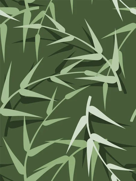 Vector de fondo de primavera verde sin costuras con hojas — Vector de stock