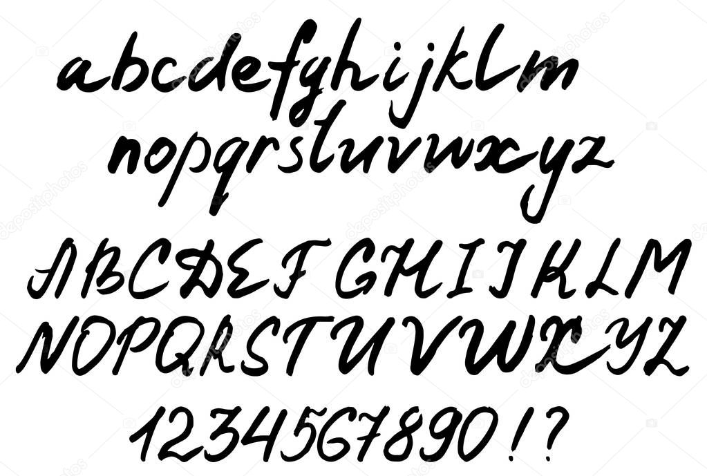 vector letters. handwritten alphabet. brush lettering