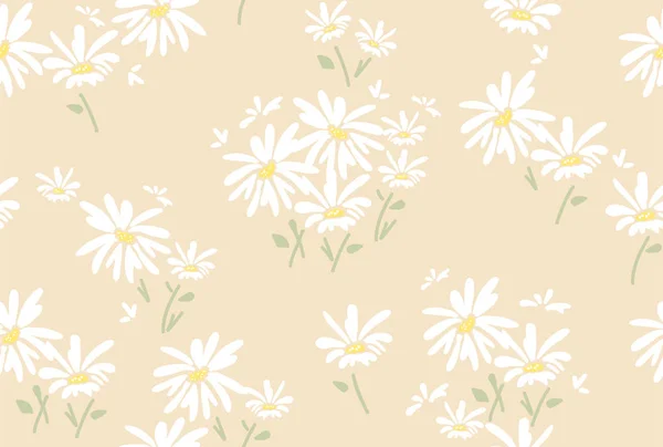 Vector seamless floral pattern with  chamomile flowers — Stock Vector