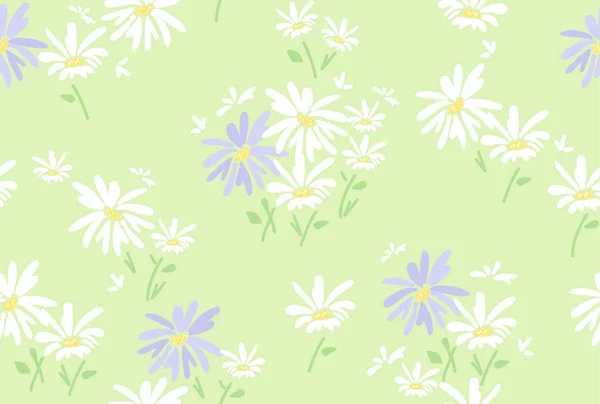 Vector seamless floral pattern with  chamomile flowers — Stock Vector