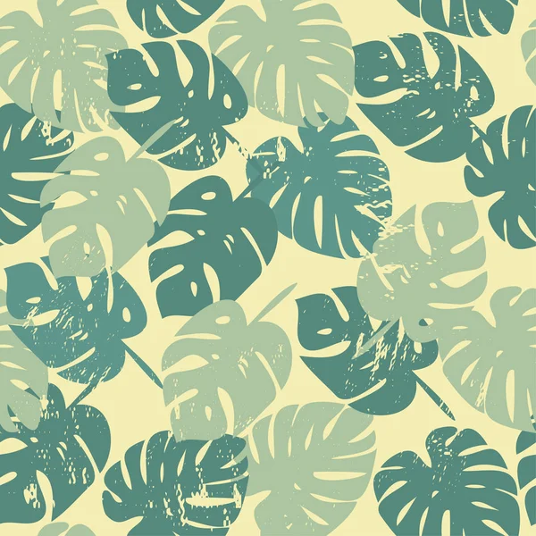 Motif vectoriel avec feuilles tropicales — Image vectorielle