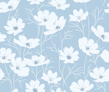 papatya çiçekleri ile sorunsuz çiçek desenli vektör