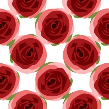 Gül çiçekleriyle kusursuz bir çiçek arkaplanı. Tekstil ve ambalaj için vektör çiçek deseni