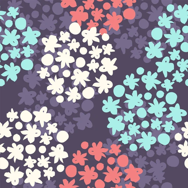 Ilustración Vectorial Floral Flores Hortensias Abstractas Patrón Sin Costura Para — Archivo Imágenes Vectoriales