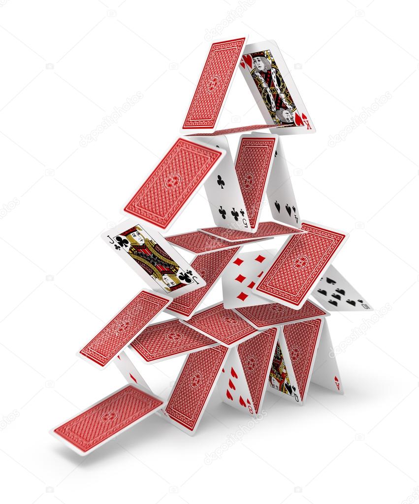 House of cards tower 3D collapsing — Stock Photo © anterovium ...
