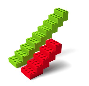 İki yapı taşı merdiven 3d