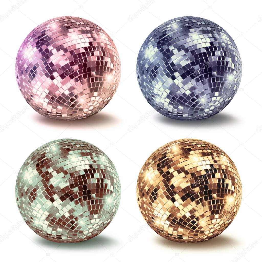 Vintage disco mirror ball collection set