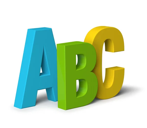 Barva písmen Abc izolovaných na bílém 3d — Stock fotografie