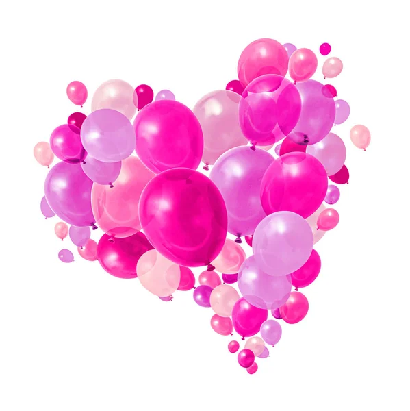 Roze paarse ballonnen vliegen — Stockfoto