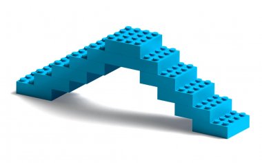 Beyaz üzerine 3d inşaat yapı taşları köprü