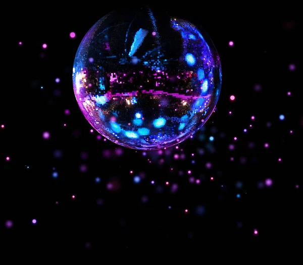 Colorful disco mirror ball light spots — Stock Photo, Image
