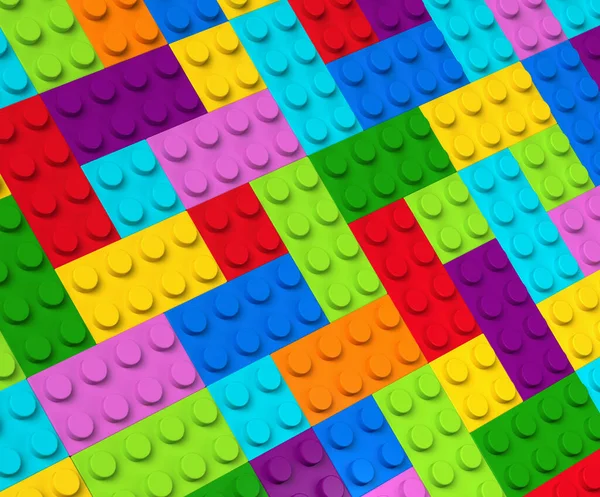 Coloridos bloques de construcción Vista de perspectiva 3D — Foto de Stock
