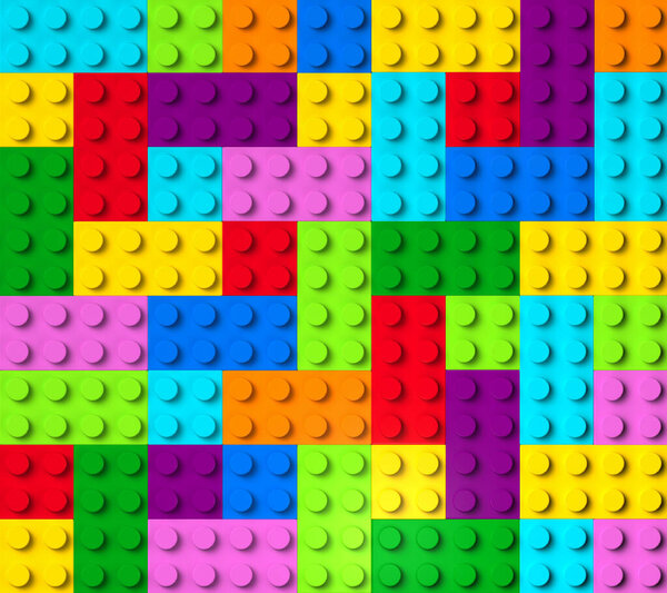 Colorful building blocks 3D top view