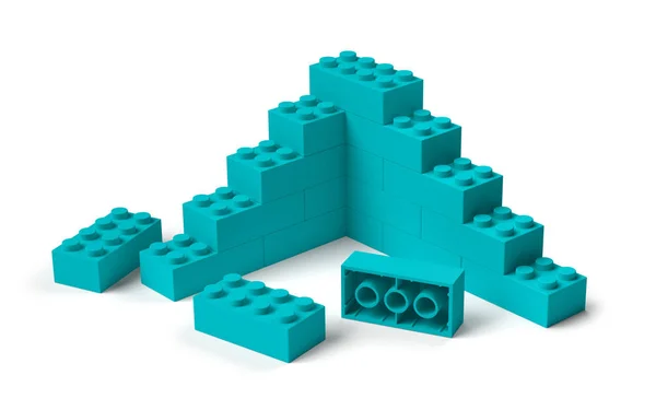 Toy building blocks 3D construction start — 图库照片