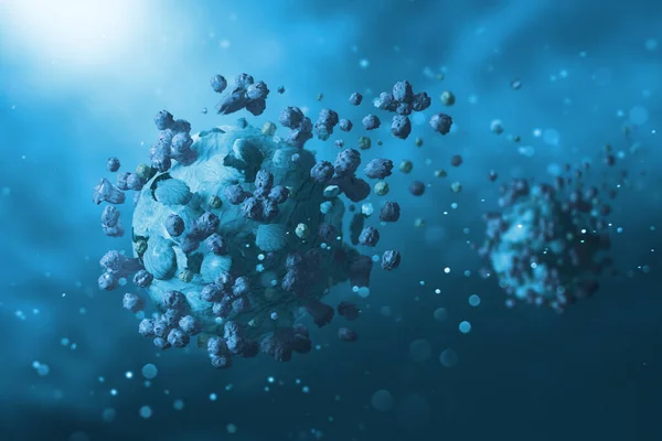 Corona Viruses Destroyed Scattering Breaking Pieces — Stock Photo, Image