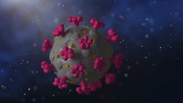 Virus Corona Distrutto Spargimento Rottura Pezzi — Video Stock