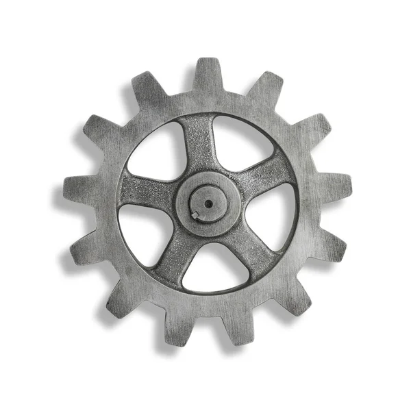 Cog Argent unique sur fond noir — Photo