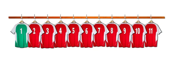 Camisas de fútbol rojo y blanco — Foto de Stock